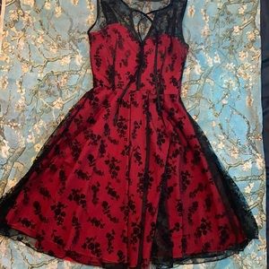 Voodoo Vixen Black and Red 50’s style Swing Dress